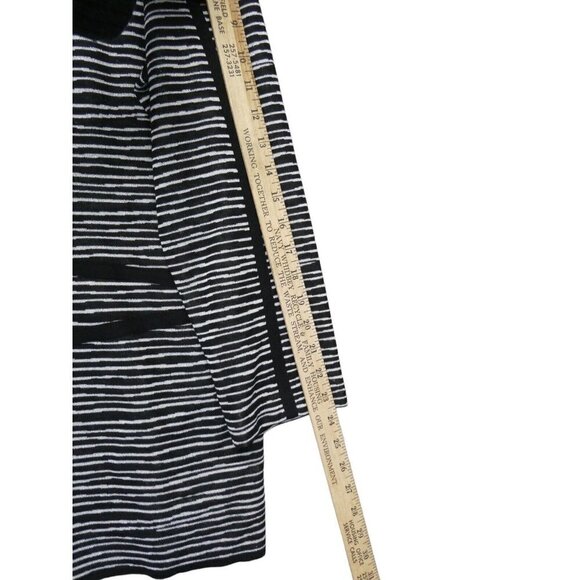 Exclusively Misook Woman Black Silver Stripe Zip Jacket Cardigan Acrylic Size 2X - Picture 10 of 12